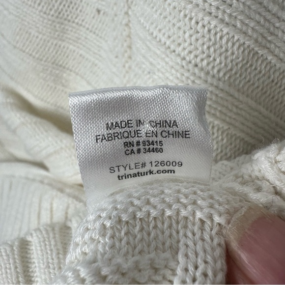 Trina Turk Women’s Short Sleeve Scoop Neck Cotton Blend Sweater S/M - Picture 5 of 7